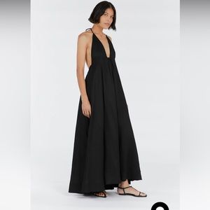 DISSH SICILY BLACK LINEN MAXI DRESS - Size 4